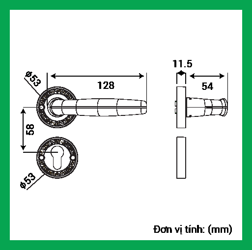 Thông số kỹ thuật Khóa tay nắm phân thể HCX 5866