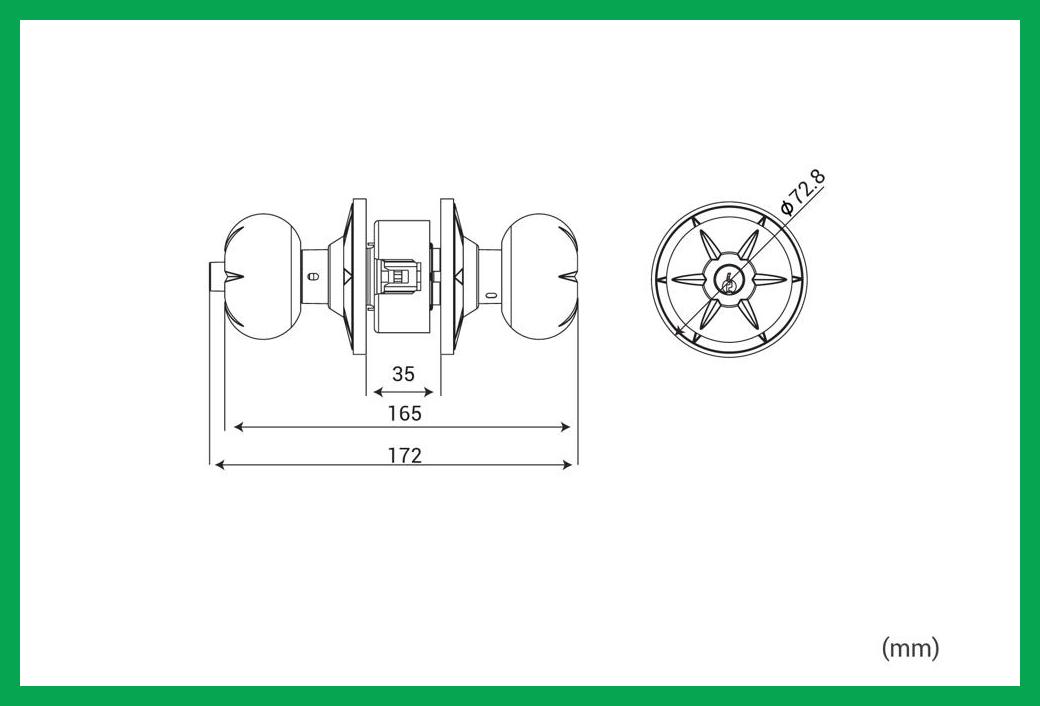 Thông số kỹ thuật Khóa tay nắm tròn EX 02 V