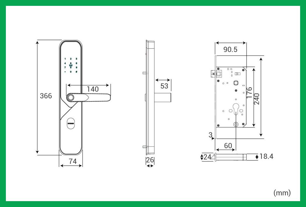 Thông số kỹ thuật Khóa vân tay điện tử TNHD11