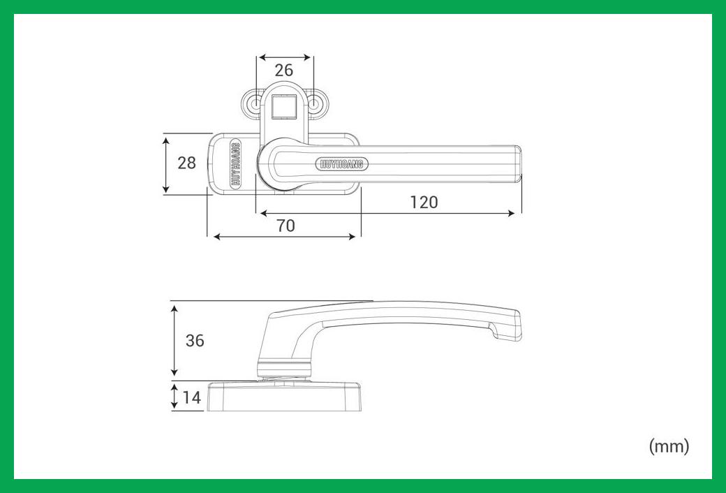 Thông số kỹ thuật Tay nắm cửa sổ AP 03 hệ 55 Sơn đen