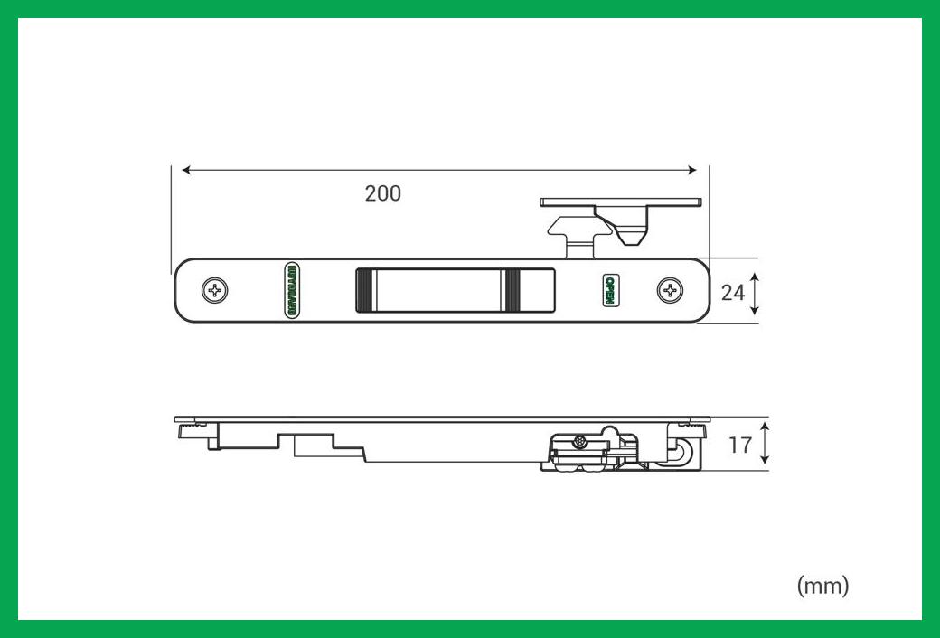 Thông số kỹ thuật Tay nắm cửa trượt AP 01 hệ Xingfa Sơn đen