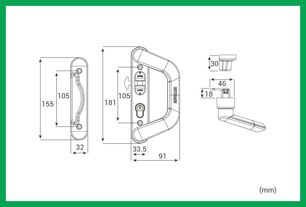 Thông số kỹ thuật Tay nắm cửa trượt AP 03 phải