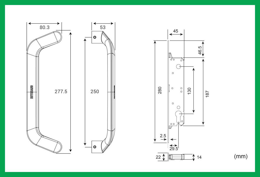 Thông số kỹ thuật Tay nắm cửa trượt AP 04 Sơn đen