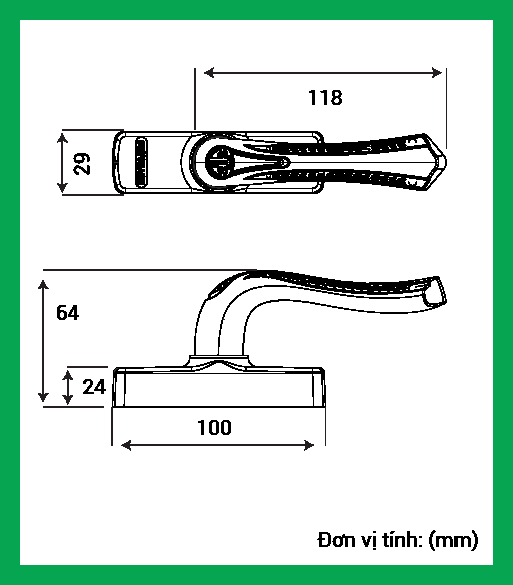 Thông số kỹ thuật Tay nắm đa điểm cửa sổ HCX 61