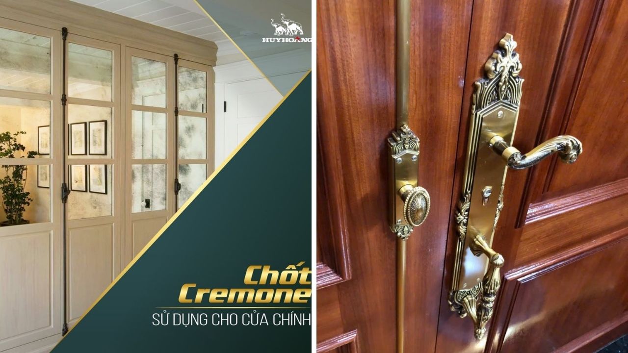Chốt cremone cho cửa chính