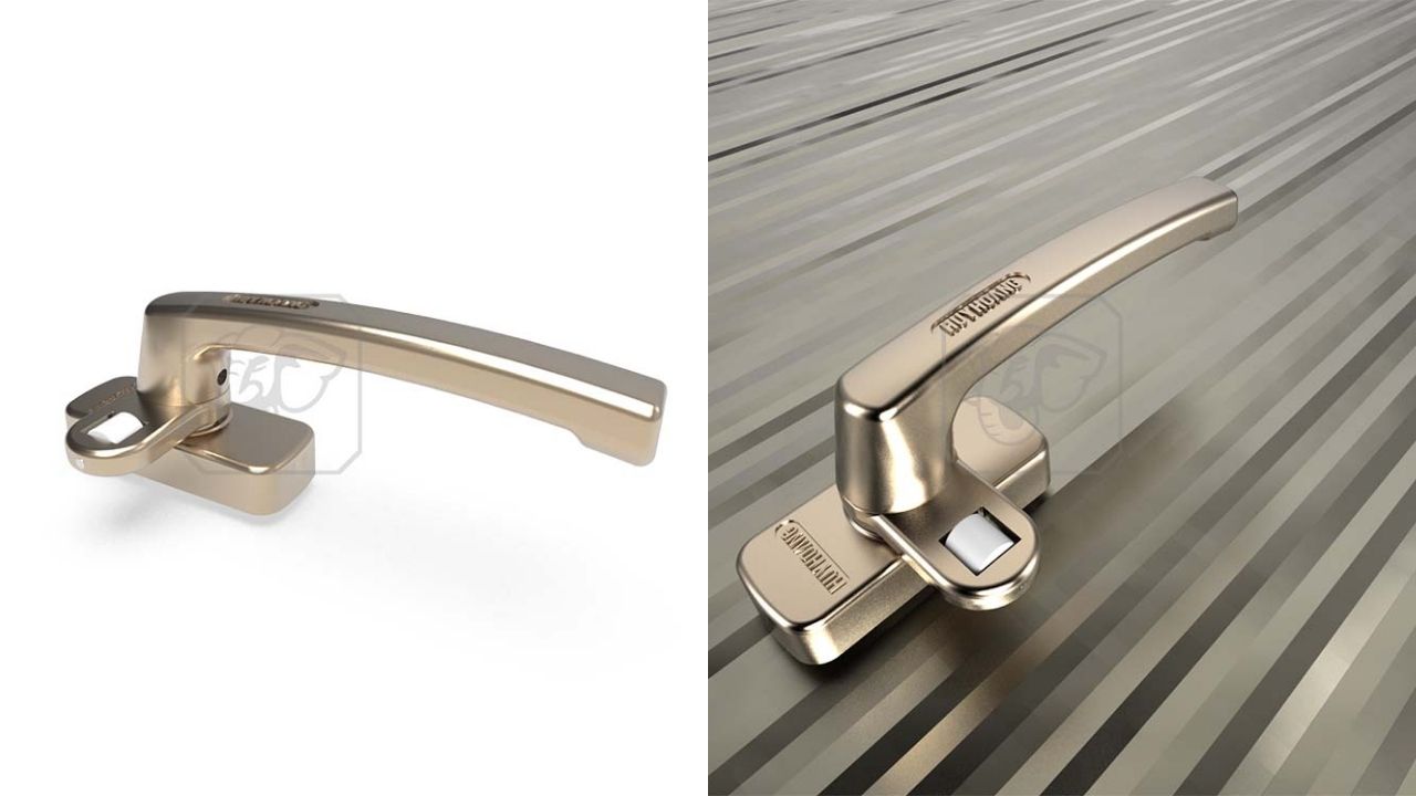 Tay Nắm Cửa Sổ AP03 Hệ 55 Điện Zi Champagne Huy Hoàng
