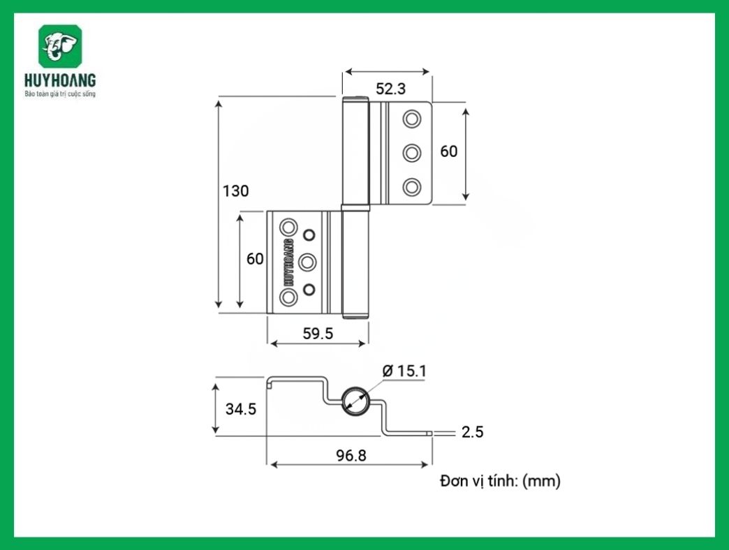Thông số kỹ thuật Bản lề cối AP04 hệ 55