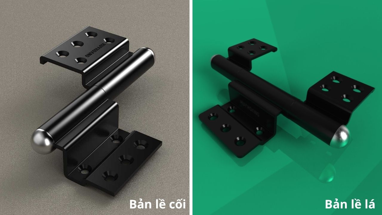 Bản lề cối và bản lề lá nhôm hệ Huy Hoàng