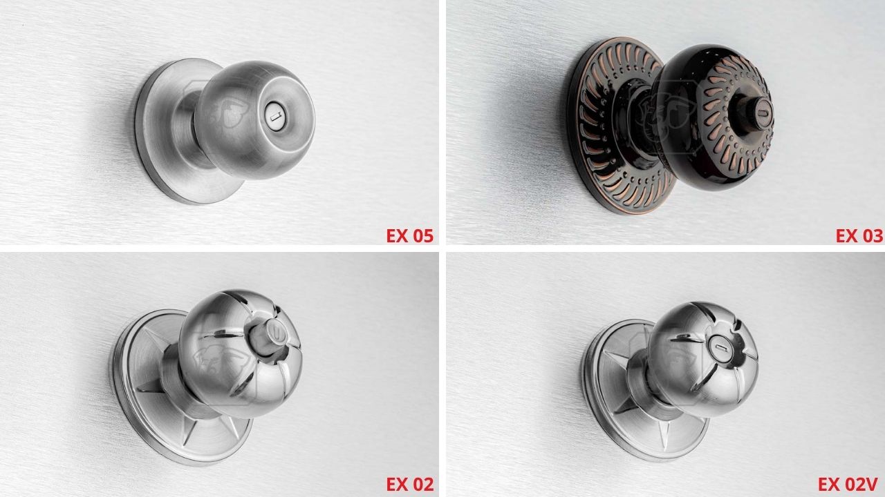 Khóa tay nắm tròn Huy Hoàng tôn thép + inox