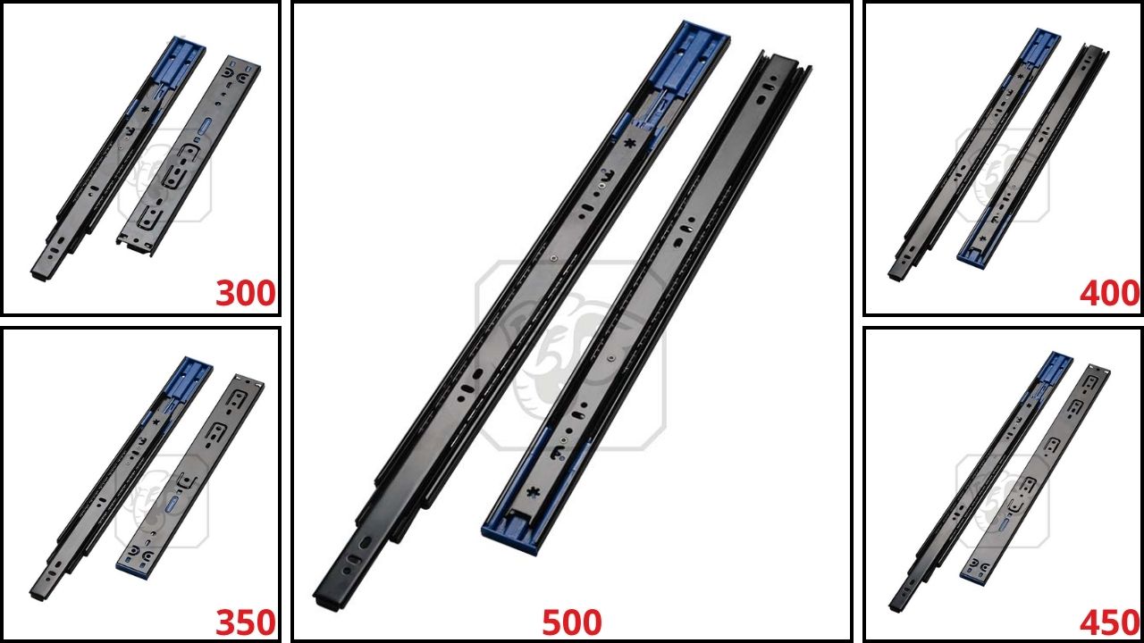 Phân loại ray ngăn kéo Huy Hoàng theo kích thước tiêu chuẩn