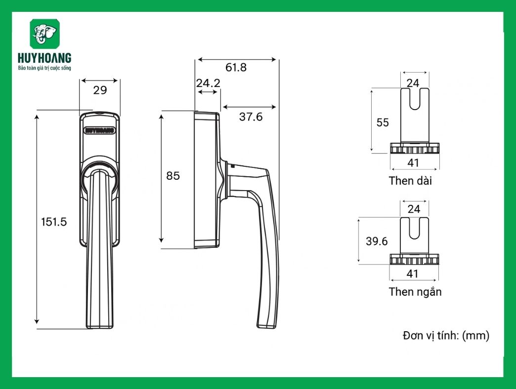 Thông số kỹ thuật Tay nắm đa điểm cửa sổ APEX68A Mạ đồng đen American Huy Hoàng
